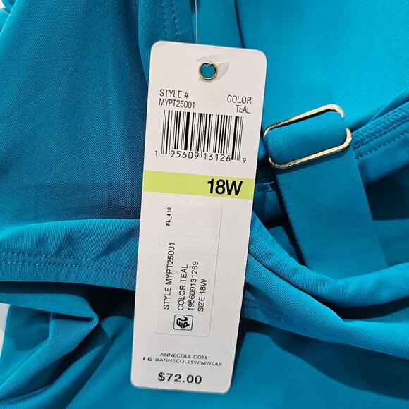 Anne Cole Live in Color Twis Bandini Top Size 18W - Picture 8 of 9